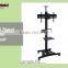 Mobile TV screen display stand, TV shelf trolley with 4 wheels