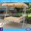 Outdoor 3 Person All-Weather Swing Bed Patio Daybed with Pillow