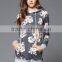 bangladesh wholesale clothing Sweet Floral French Terry floral long sleeve Raglan Hoodie With pocket and adjustable drawstring