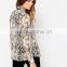 China factory OEM ODM 2015 new fashion customized Contrast tie Snake Print Blouse