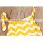 Wholesale Boutique Kids Clothing Baby Clothes 2017 Hot Sale Cheap Bodysuit Clothing Yellow Stripe Cotton Baby Romper
