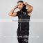Blackout Mens Gym Sleeveless Hoodie OEM Muscle Bodybuilding Fitted Zip up Hoodie Wholesale Tracksuit Top gym wear