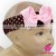 Chic Photo Props Infant Knitted Grosgrain Ribbon Hair Accessories Elastic Strand Baby Girls Bow Flashing Headband