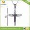 Cross Blue IP Multi CZ Layered 316L Stainless Steel Pendant