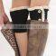 Lady Women Crochet Lace Trim Cotton Bow Knit Leg Warmers Boot Socks Knee High