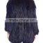 YR134 Super Quality Denmark Best-seller Lots of Color Real Raccoon Knitted Fur Coat