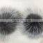 YR1042 Real Silver Fox Fur Pom Pom for Shoes Decorations