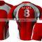 Red custom made sublimation rugby jersey with socks