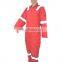 China Supplier Men's Zip Front 100 Cotton Fire Retardant Fireproof Winter Coverall With Reflective Tapes