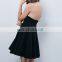 Taiwan Online Shopping Strapless Sex Chiffon Swing Dresses Korea Evening Outfit Black NT6721