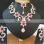 INDIAN DESIGNER WHOLESALE SILVER JEWELLERY/JEWELRY RED COLOR NECKLACE MAANG TIKKA EARRINGS SET