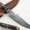 wholesale Damascus knifes - Damascus blade Folding knife/Handle of Bone and Buffalo horn pieces