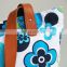 Flower digital printed canvas tote bags with leather handles