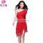 L-7007 Sexy single shoulder peformance fringe women latin dance dress