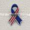 Manufacture custom souvenir badge ribbon metal flag lapel pin with epoxy