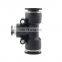 MPEG 3 way equal Tee tube connector,air hose t plastic pneumatic quick fitting