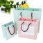 Wholesale Single Stripes Printed Custom Logo Gift Paper Bag with Cotton Handle