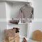 Boys and girls tops 2020 autumn Korean children's half high collar baby striped beige all-match bottoming shirt