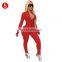 Autumn Jumpsuit European and American Women's Rompers Solid Color Long-Sleeved Zipper Jumpsuit