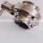 DIN Food Grade SS Clamped Butterfly Valve With Stainless Steel Handle