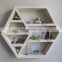 Handmade Rustic Wall Mounted Hexagon Floating Shelves Wood Storage Shelf Home Decor 21