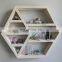 Handmade Rustic Wall Mounted Hexagon Floating Shelves Wood Storage Shelf Home Decor 21