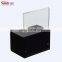 black locking acrylic suggestion key drop lock box and sign display donation box
