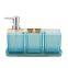 New Design Bathroom Accessories Set  Plastic with Bamboo Bathroom Sets Wholesale Seven  Pieces Bathroom Accessories