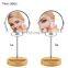 Popular Female Household Bamboo Base Double Sided Magnifying Round Bedroom Makeup Mirror Cosmetic Beauty Makeup Mirror