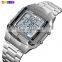 SKMEI 1381 water proof military army casual sport wrist watches men square mens digital watch stainless steel