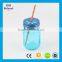 Wholesale Drinking Jar With Lid Custom Made Embossed Glass Mason Jar