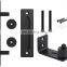 Matte Black Steel Sliding Barn Door Handle With Flush Back Conseal Plate