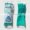 15 Mil Custom Printed Heavy Long Cuff Green Flock Lined Nitrile Gloves Chemical Industrial Acid Alkali Resistant Gloves