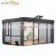 JYD Patio Enclosure Aluminium Sunrooms Gazebo Glass Garden Greenhouse Flat roof inclined sun room