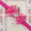 Custom glitter wholesale fabric rose flower hair bows MY-BA0013