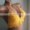 Hot Sale Yellow crochet bikini top, Cheeky Knitted Boho Handmade Swimsuit Swimwear Vietnam Supplier Cheap Wholesale