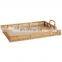 Rattan Rectangle Food Serving Trays Handmade polygonal rattan tray with handle Wholesale