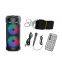 ZQS4239 Hot sale Double 4 inches party speaker with 10w power colorful light and wired microphone