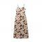 European and American style women's new silk texture V-neck camisole flute dress for women