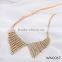 2015 hot selling heavy necklace fashionable gold shield necklace Elegant with drill bow fake collar necklace