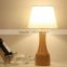LED Wood table lamp LED Wood table Light JK-879-14 Wood Table Lamps With White Fabric Lamp Shade