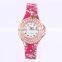 2016 New Fashion Women Dress Unique Plastic watches For Ladies Geneva Diamond Quartz Watches