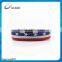 Wholesale ajustable wire country flags silicone bangle man hand bracelet