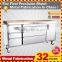 46 in. 9 drawer stainless steel mobile tool cabinet with solid wood top, black