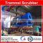 Rotary trommel scrubber with high washing and screening efficiency
