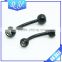 Double Crystals Black Plated Eyebrow Rings Factory Direct Sale