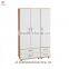 european style bedroom furniturer white MDF board wheels sliding wardrobes