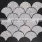 Carrara white fan shape mosaic tiles
