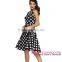 China Wholesale Black Polka Dot Bohemain Print Women Dresses