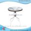round aluminum glass coffee table